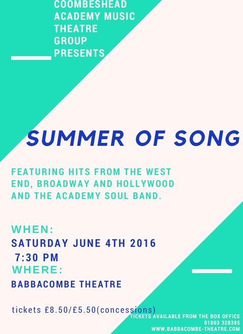 Coombeshead Academy Music Theatre Group presents Summer Of Song